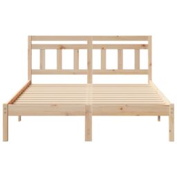 Berkfield Home with Headboard Brown 120 x 190 cm Pine wood in Beige - thumbnail 6