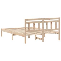 Berkfield Home with Headboard Brown 120 x 190 cm Pine wood in Beige - thumbnail 8