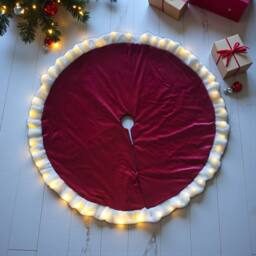 Garden Greatness Light Up Red Velvet Tree Skirt - Size: 1 Pack - thumbnail 2