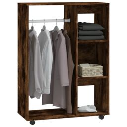 Berkfield Home Wardrobe Smoked Oak 80x40x110 cm Engineered Wood in Brown - Size: 80 x 40 x 110 cm - thumbnail 4