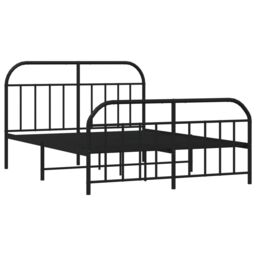 Berkfield Home Metal Bed Frame with Headboard & Footboard Black 140x190 cm - thumbnail 5