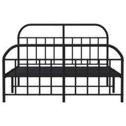 Berkfield Home Metal Bed Frame with Headboard & Footboard Black 140x190 cm - thumbnail 6