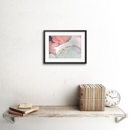 "Artery8 Wall Art Print Abstract Paint with Pink Grey Art Framed 9x7 inch in Black - Size: W7"" x H9""" - thumbnail 2