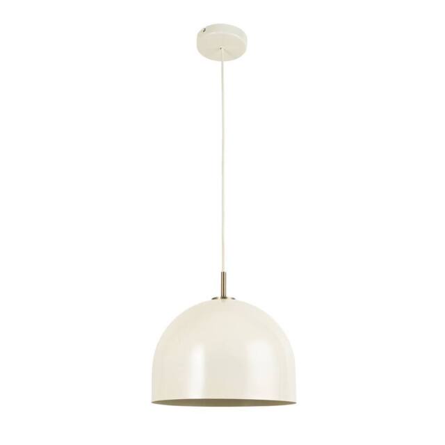First Choice Lighting Oberon - Antique Brass Ceiling Pendant Light with White Shade in Cream - image 1