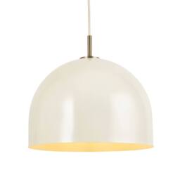 First Choice Lighting Oberon - Antique Brass Ceiling Pendant Light with White Shade in Cream - thumbnail 9