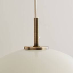 First Choice Lighting Oberon - Antique Brass Ceiling Pendant Light with White Shade in Cream - thumbnail 5