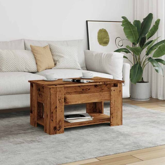 Berkfield Home Modern Coffee Table Old Wood 79x49x41 cm Engineered Wood in Brown - Size: 79 x 49 x 41 cm - image 1