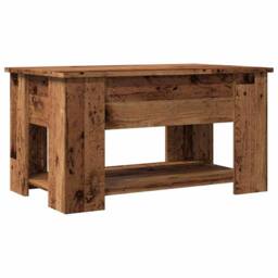 Berkfield Home Modern Coffee Table Old Wood 79x49x41 cm Engineered Wood in Brown - Size: 79 x 49 x 41 cm - thumbnail 3