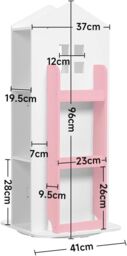 Neo Pink House Shaped 360° Rotating Kid's Children's Freestanding Bookshelf - thumbnail 8
