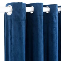 Berkfield Home Blackout Curtain with Metal Rings Velvet Dark Blue 290x245 cm - thumbnail 4