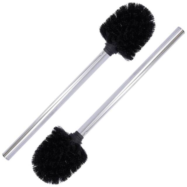 NESTLUNE 2x Toilet Brush Stainless Steel Bathroom Cleaning in Silver - image 1