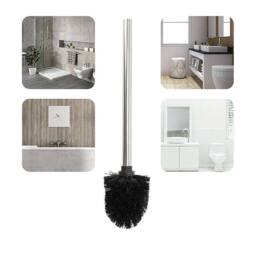 NESTLUNE 2x Toilet Brush Stainless Steel Bathroom Cleaning in Silver - thumbnail 3