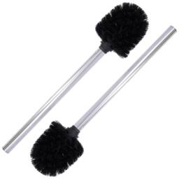 NESTLUNE 2x Toilet Brush Stainless Steel Bathroom Cleaning in Silver - thumbnail 1