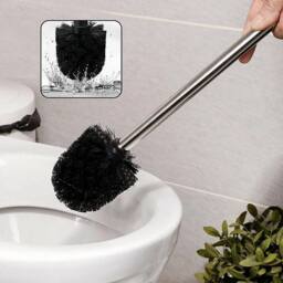 NESTLUNE 2x Toilet Brush Stainless Steel Bathroom Cleaning in Silver - thumbnail 4