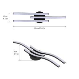 Pheashine Sleek LED Ceiling Light Black Three Parallel 52x12x8cm 6500K - Size: 52 x 12 x 8 cm - thumbnail 3