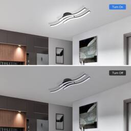 Pheashine Sleek LED Ceiling Light Black Three Parallel 52x12x8cm 6500K - Size: 52 x 12 x 8 cm - thumbnail 5