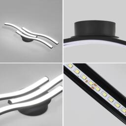 Pheashine Sleek LED Ceiling Light Black Three Parallel 52x12x8cm 6500K - Size: 52 x 12 x 8 cm - thumbnail 4