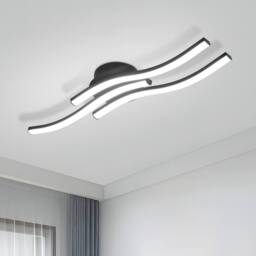 Pheashine Sleek LED Ceiling Light Black Three Parallel 52x12x8cm 6500K - Size: 52 x 12 x 8 cm - thumbnail 2