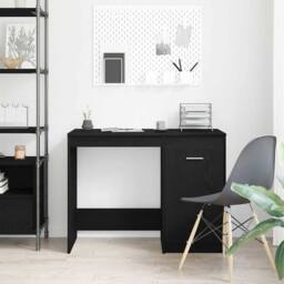 Berkfield Home Desk Black Oak 100x50x76 cm Engineered wood - Size: 100 x 50 x 76 cm - thumbnail 4