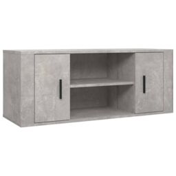 Berkfield Home TV Cabinet Concrete Grey 100x35x40 cm Engineered Wood - Size: 100 x 35 x 40 cm - thumbnail 2