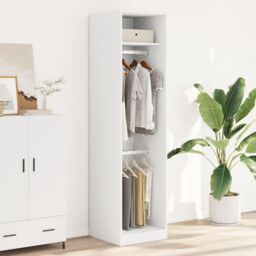 Berkfield Home Wardrobe White 50x50x200 cm Engineered Wood - Size: 50 x 50 x 200 cm - thumbnail 3