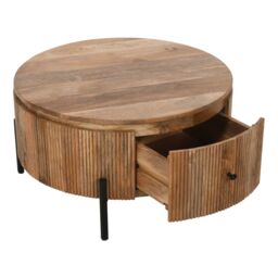 IH Design Margarita Natural Solid Wood Coffee Table With Metal Legs - thumbnail 5