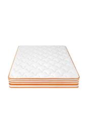 Orange-Trimmed Mattress with Soft Wave Foam & Reinforced Springs in White - Size: King - thumbnail 8