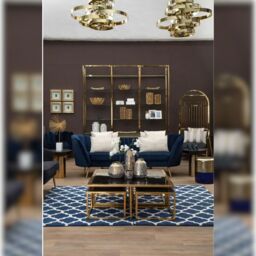 Orsina Silver Finish Dome Cage Chair, Statement Stainless Steel Art Deco Accent Chair, Cage Design with Faux Leather in Gold - thumbnail 9