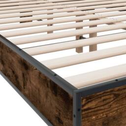 Berkfield Home Durable Bed Frame without Mattress Smoked Oak 140x200 cm in Brown - thumbnail 7