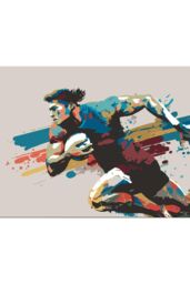 Origin Murals Rugby Player In Graphic Style Wall Mural - Size: W350 cm x H280 cm - thumbnail 2