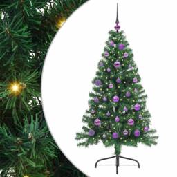 Berkfield Home Artificial Pre-lit Christmas Tree Green 150 cm PVC - thumbnail 2