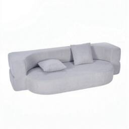 FORGEVIO Modern Fabric Recliner Sofa Bed Single in Grey - Size: 0.6m2 - thumbnail 2
