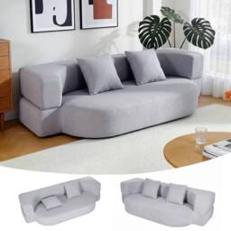 FORGEVIO Modern Fabric Recliner Sofa Bed Single in Grey - Size: 0.6m2