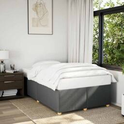 Berkfield Home Bed Frame without Mattress Dark Grey¬†Double Fabric in Grey - Size: Double - thumbnail 2