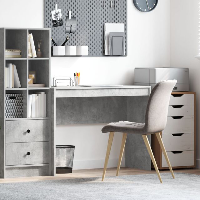 Berkfield Home Writing Desk Concrete grey Particle board with concrete grey finish - image 1