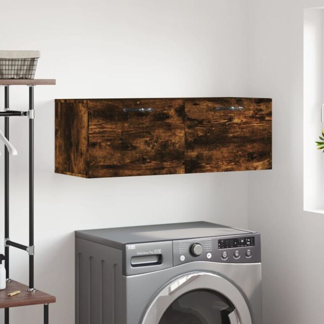 Berkfield Home Wall Cabinet Smoked Oak 100x36.5x35 cm Engineered Wood in Brown - image 1
