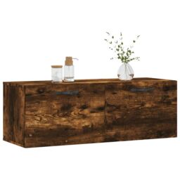 Berkfield Home Wall Cabinet Smoked Oak 100x36.5x35 cm Engineered Wood in Brown - thumbnail 3