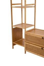 Living and Home Freestanding Bamboo Clothes Rack Garment Rack with Storage Shelves Coat Hanger in Natural - Size: Large - thumbnail 6