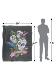 Harry Potter Honeydukes Sugar Skulls Officially Licensed Silky Touch Super Soft Throw Blanket 152x127 cm in White - thumbnail 5