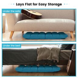 Costway 14 Position Adjustable Floor Chair Padded Gaming Sofa Recliner Lounger in Light Blue - thumbnail 6