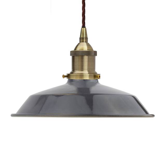 SE Home Slate Grey Small Trinity Metal Pendant Light - Antique Brass - image 1