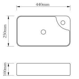 Berkfield Home Ceramic Bathroom Sink Basin with Faucet Hole White - thumbnail 5