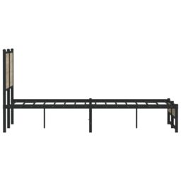 Berkfield Home Metal Bed Frame without Mattress Sonoma Oak 120x200 cm in Brown - Size: Small Double - thumbnail 6