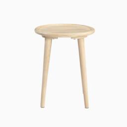 FurnitureboxUK Orizaba Round White Oak Wood Side Table in Light Brown - thumbnail 3