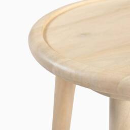 FurnitureboxUK Orizaba Round White Oak Wood Side Table in Light Brown - thumbnail 5