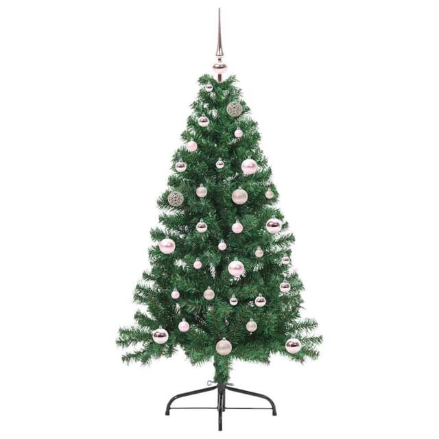 Berkfield Home Beautiful Artificial Pre-lit Christmas Tree Green 150 cm PVC - image 1