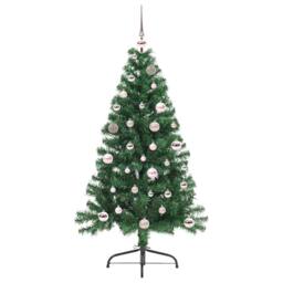 Berkfield Home Beautiful Artificial Pre-lit Christmas Tree Green 150 cm PVC - thumbnail 1