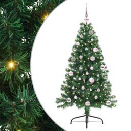 Berkfield Home Beautiful Artificial Pre-lit Christmas Tree Green 150 cm PVC - thumbnail 2