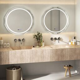 Costway 76CM Defog Bathroom Mirror Wall Mounted Shatterproof LED Lighted Mirror in Silver - thumbnail 5