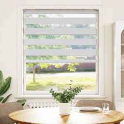 Berkfield Home Zebra Blind White 95x100 cm Fabric Width 90.9 cm Polyester - thumbnail 2